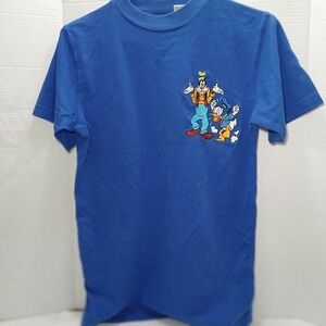 Vintage 90s Disney Mickey Inc T Shirt Embroidered Sz S Made In USA Goofy